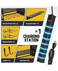 Xdovet Power Tool Organizer Charging Station Wall Mount Drill Holder Rack Workshop Storage