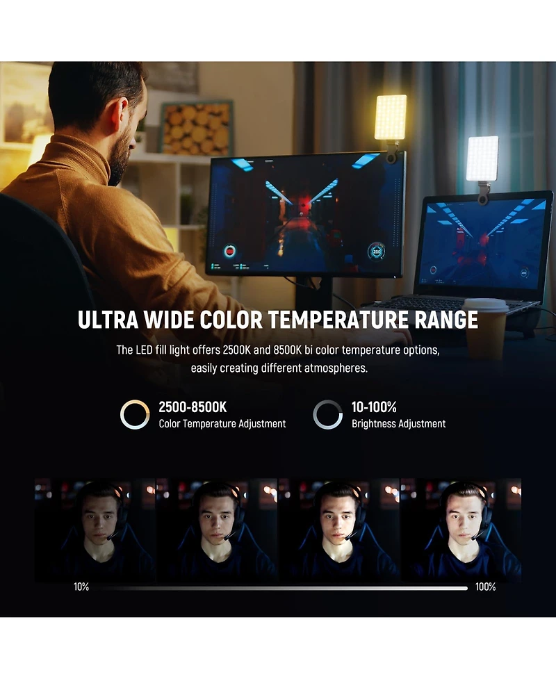 Neewer VL67B Led Video Light with 2000mAh, Bi Color for select iPhone models