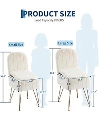 gaomon Vanity Stool Chair with Backrest, Square Ottoman with Hidden Storage Compartment, Soft Faux Fur Fabric, 280 Lbs Weight Capacity, Modern Style