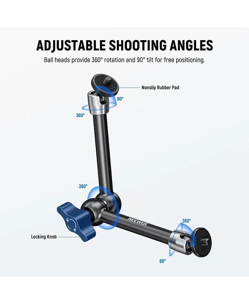 Neewer ST08 Camera Mounting Accessory with 25cm, 4.4lb, 2kg for SmallRig Cage