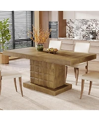 Tribesigns 63 inch Dining Table for 4-6, Farmhouse Wooden Rectangular Dinner Table