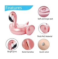 Cowin Flamingo Float Pool, Giant Inflatable Float Pool for Adult, Summer Beach Swimming Raft Amusement Facilities