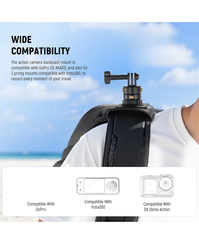 Neewer GP63 Camera Mounting Accessory for select GoPro, Dji and Insta360 action cameras
