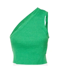 Pre-Owned Jacquemus Women's Ribbed Knit One-Shoulder Cropped Top