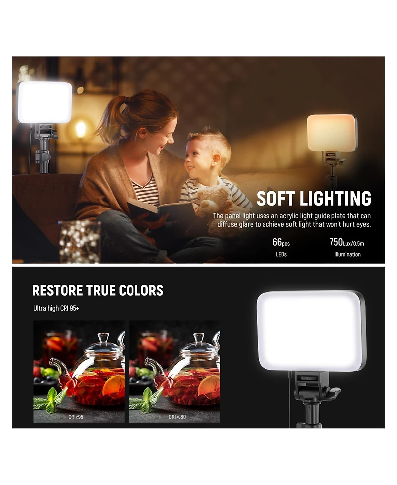 Neewer BP66 Led Video Light with 750lux, 3200K-5600K, CRI95