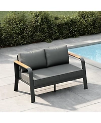 gaomon Outdoor 2-Seat Aluminum Patio Sofa Chair, Outdoor Furniture for Garden, Balcony, Deck, Backyard