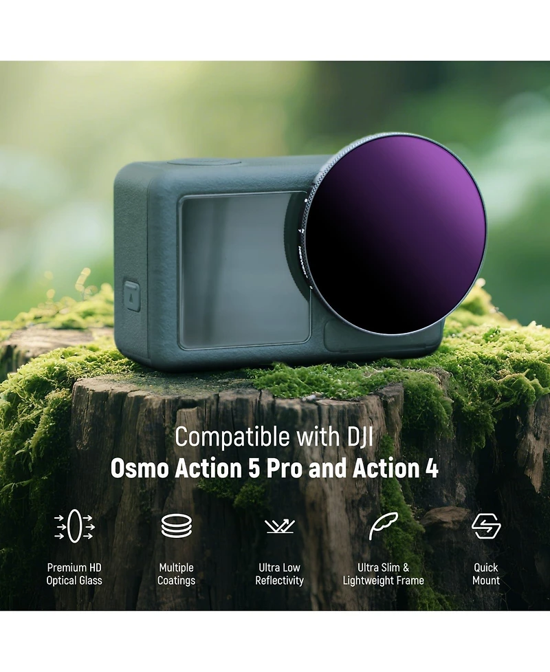 Neewer ND64-256 Camera Lens Accessory with ND64-256 for select Dji Osmo Action models