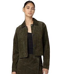 Blank Nyc Women's Spicy Herbs Collared Suede Jacket