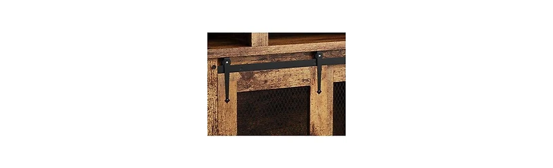 homfan 71 Double Dog Crate Furniture with Divider and 3 Drawers Extra Large Wooden Pet Kennel