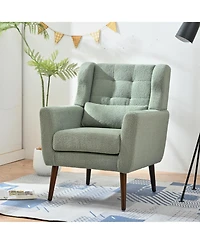 Clihome Modern Accent Chair,Teddy Fabric Living Room Chairs Comfy Reading Chair,Mid Century Chair, Lounge Armchair for Bedroom