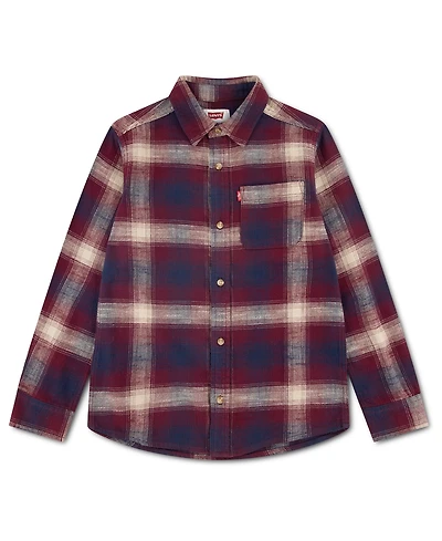 Levi's Boys' 4-7 Shadow Plaid Long-Sleeve Shirt