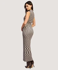 En Saison Women's Lila Sleeveless Mock Neck Maxi Dress