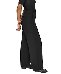 Dkny Petite High-Rise Straight Textured Crepe Pants