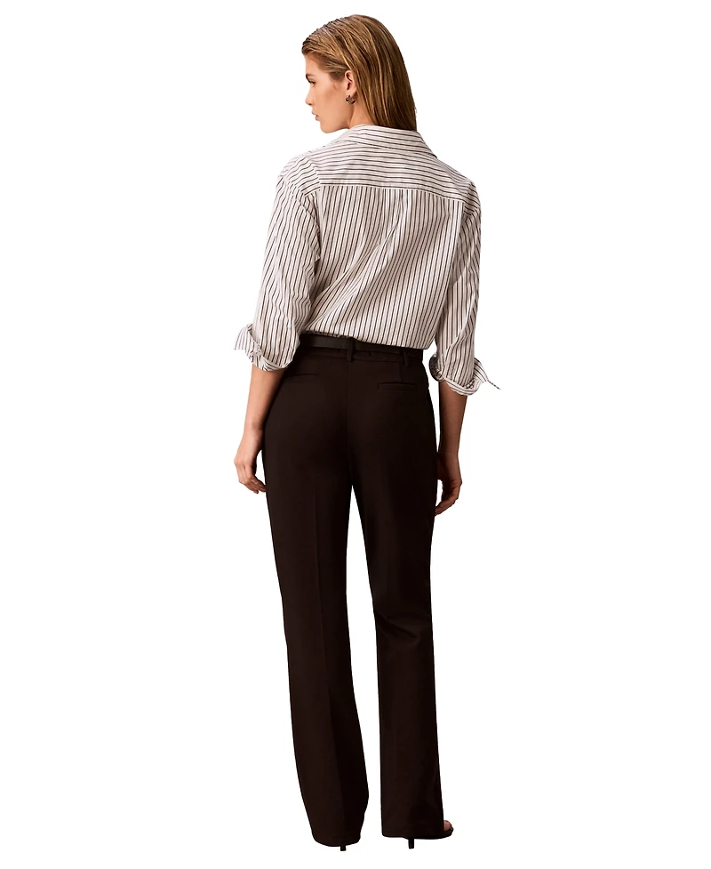 Calvin Klein Women's Hi Twist Compression High-Rise Bootcut Pants