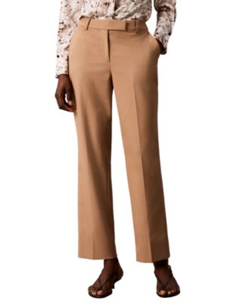 Calvin Klein Womens Straight Leg Ankle Pants