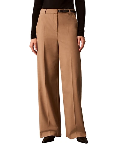 Calvin Klein Women's Wide-Leg High-Rise Pants