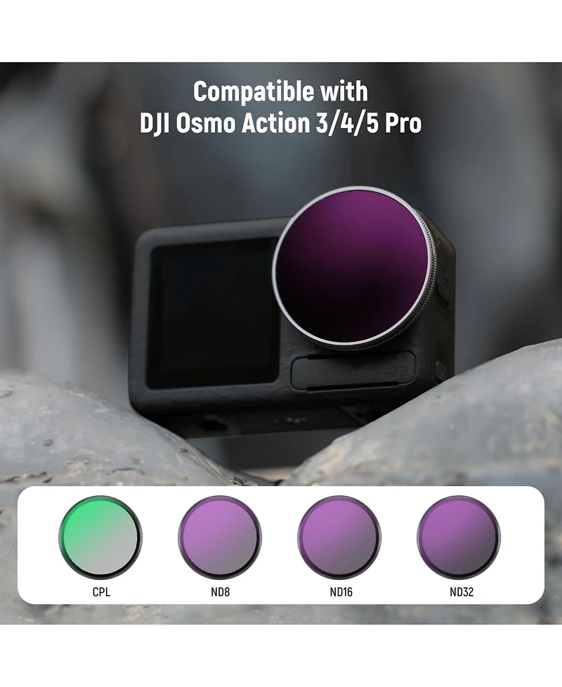 Neewer ND8 Camera Lens Accessory with ND8, ND16, ND32 for select Dji Osmo Action models