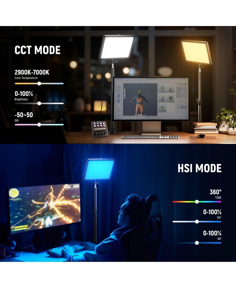 Neewer GL25C Led Video Light with 25W, 2500Lux, 2900K-7000K