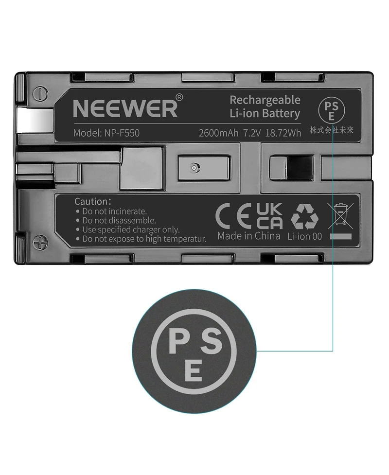 Neewer Np-F550 Led Video Light with 2600mAh for select Sony Np-f-series devices