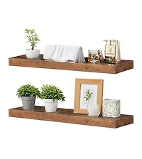 Slickblue Set of 2 Wall Shelves Floating Display Shelves