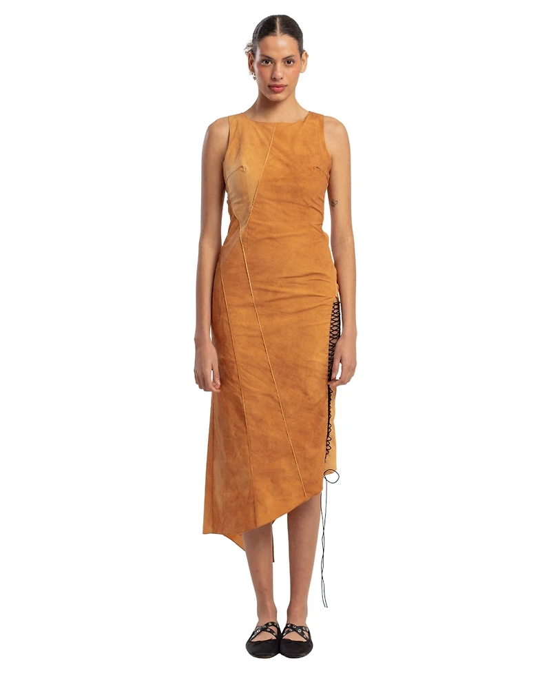 Pcfg Women's Cotton Slit Detail Long Dress
