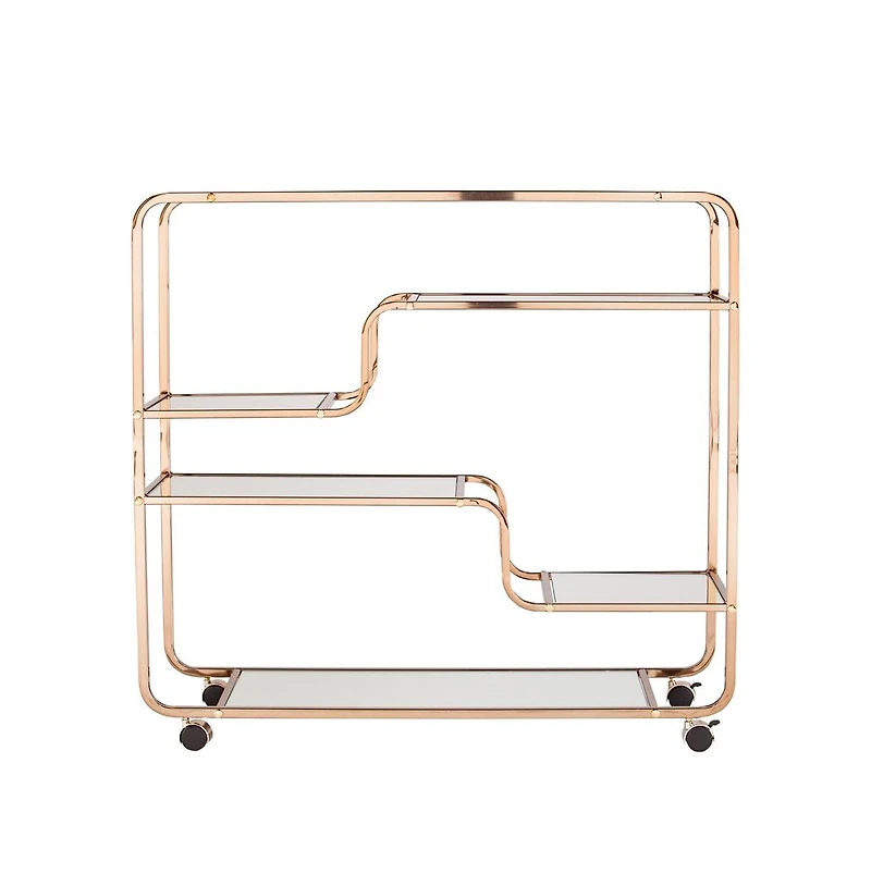 Augusta Home Maylynn Art Deco Mirrored Bar Cart
