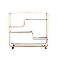 Augusta Home Maylynn Art Deco Mirrored Bar Cart