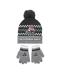 Super Mario Boys' and Girls' Graphic Beanie and Matching Gloves, 2-Piece Set