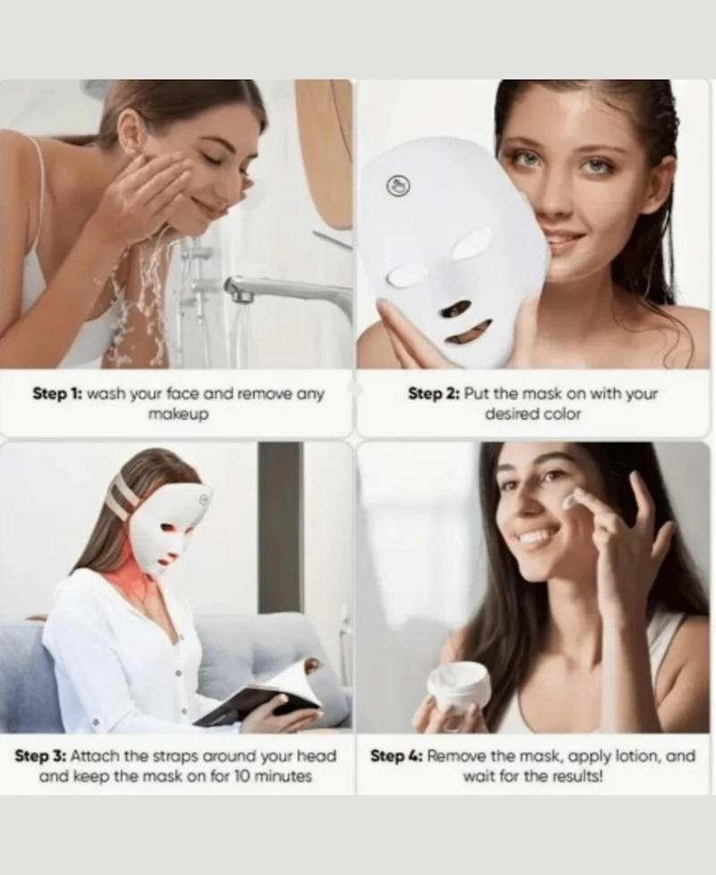 Lovery 7-Color Led Light Therapy Facial Mask for Radiant Skin
