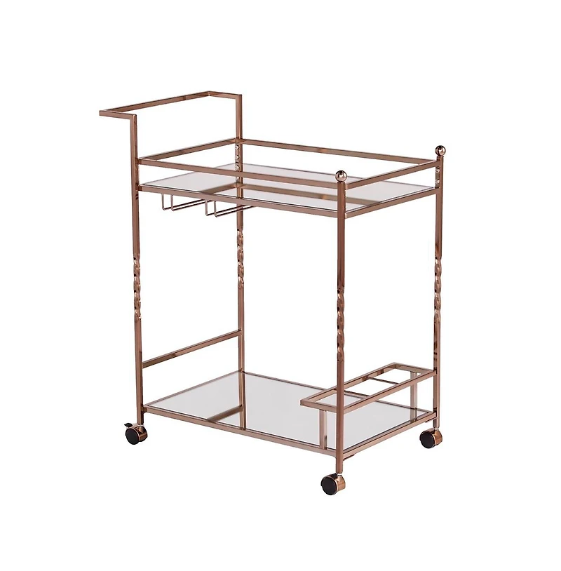 Augusta Home Ivers Metal Mirrored Bar Cart
