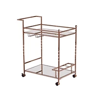 Augusta Home Ivers Metal Mirrored Bar Cart
