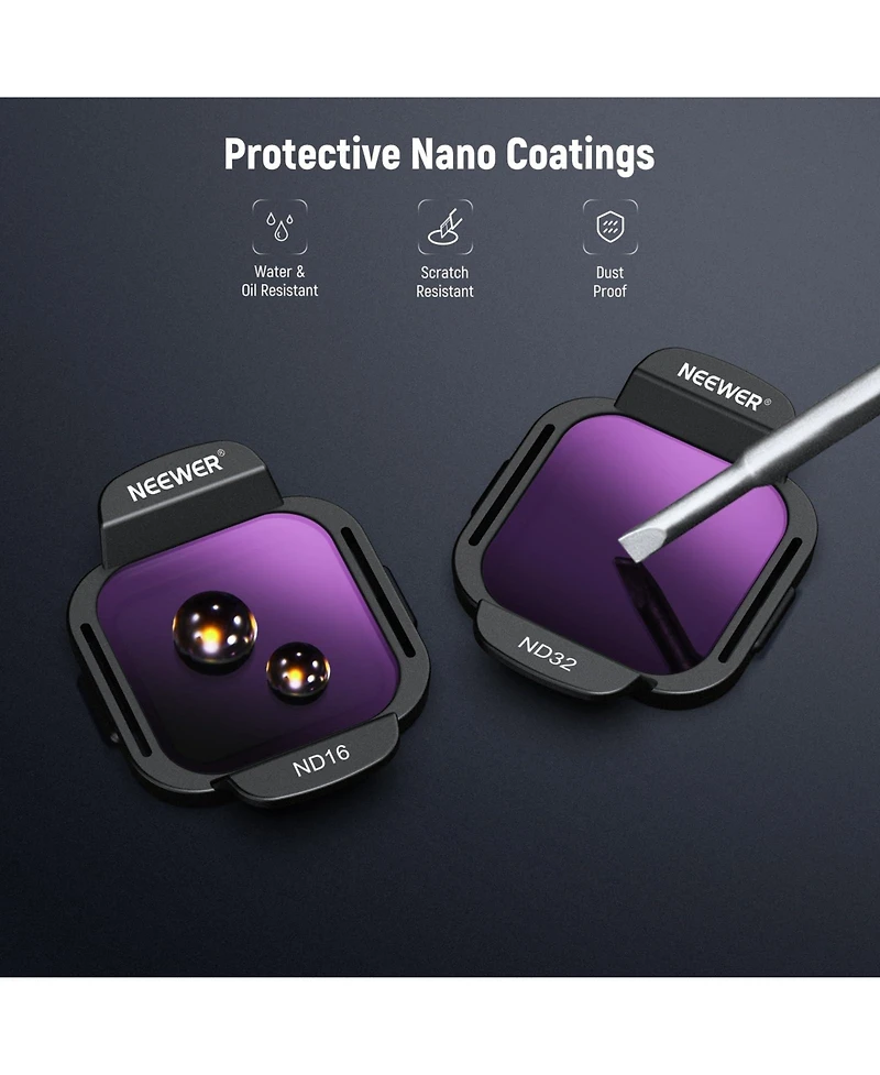 Neewer Fl-N34 Camera Lens Accessory with ND8, ND16, ND32 for Dji Flip/Lito X1 Drone