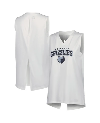 LevelWear Women's White Memphis Grizzlies Paisley Peekaboo Tank Top