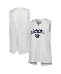 LevelWear Women's White Memphis Grizzlies Paisley Peekaboo Tank Top