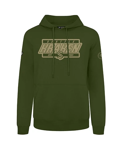 LevelWear Men's Olive Seattle Kraken Podium Pullover Hoodie