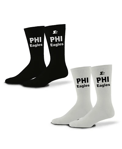 Starter Men's and Women's 2-Pack Black/White Philadelphia Eagles Assist Socks