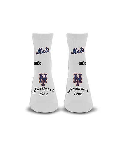 Starter Men's and Women's White New York Mets Established Stencil Quarter Socks