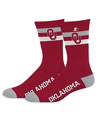 Starter Men's and Women's Oklahoma Sooners Team Color Two-Stripe Crew Socks