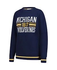 Uscape Apparel Men's and Women's Navy Michigan Wolverines Renew Knit Vintage Retro Sweater