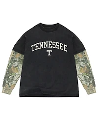 Uscape Apparel Men's Black/Camo Tennessee Volunteers Back Bay Twofer Heavyweight Long Sleeve T-Shirt