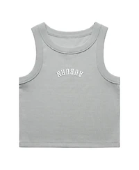 Uscape Apparel Women's Gray Auburn Tigers Upside Down Embroidery Ribbed Cropped Tank Top