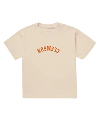 Uscape Apparel Men's Cream Clemson Tigers Upside Down Embroidered Vintage Heavyweight T-Shirt