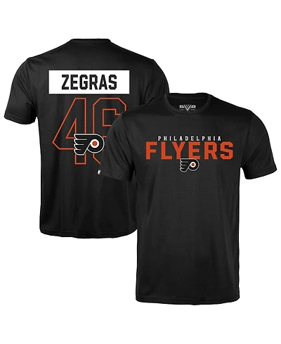LevelWear Men's Trevor Zegras Black Philadelphia Flyers Richmond Name & Number T-Shirt