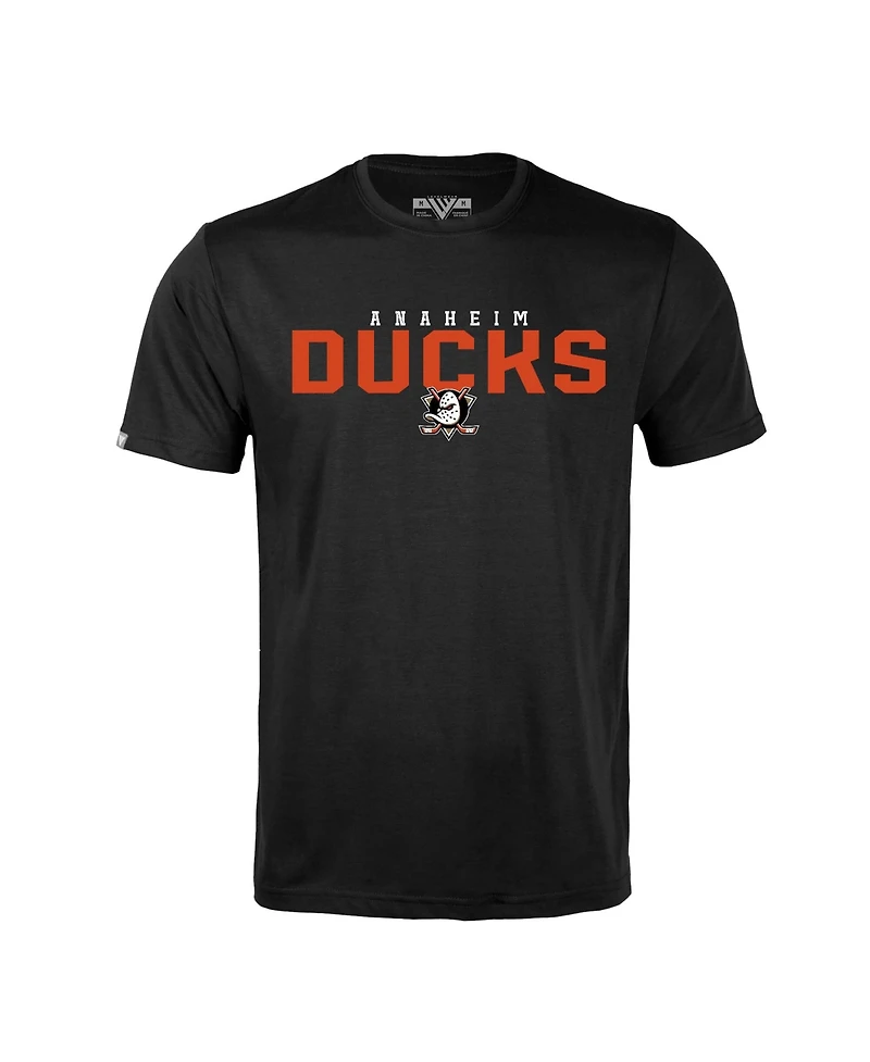 LevelWear Men's Leo Carlsson Black Anaheim Ducks Richmond Name & Number T-Shirt