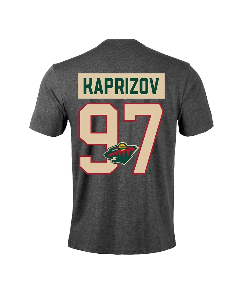 LevelWear Men's Kirill Kaprizov Gray Minnesota Wild Richmond Name & Number T-Shirt