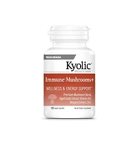Kyolic Immune Mushrooms Supplement Chaga, Cordyceps, Turkey Tail and Aged Garlic Extract for Wellness Support 120 Capsules