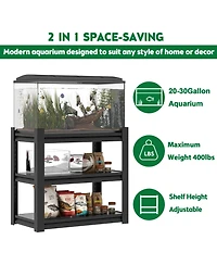 Viyet 34"W 3-Tier Metal Aquarium Stand - 660lbs Heavy Duty Rack for 20-30 Gallon Fish Tanks