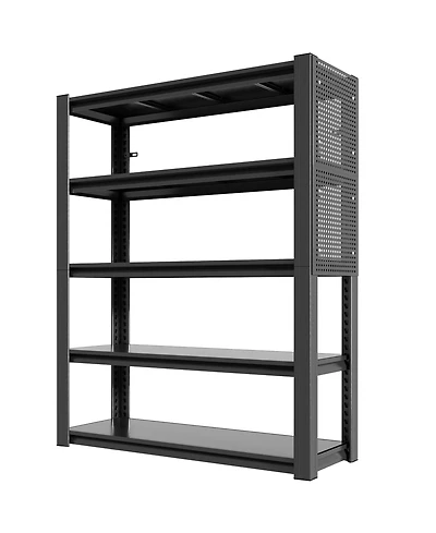 Viyet 5-Tier Metal Shelving with Pegboard