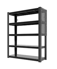 Viyet 5-Tier Metal Shelving with Pegboard