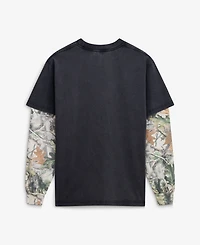 Uscape Apparel Men's Black/Camo Penn State Nittany Lions Back Bay Twofer Heavyweight Long Sleeve T-Shirt